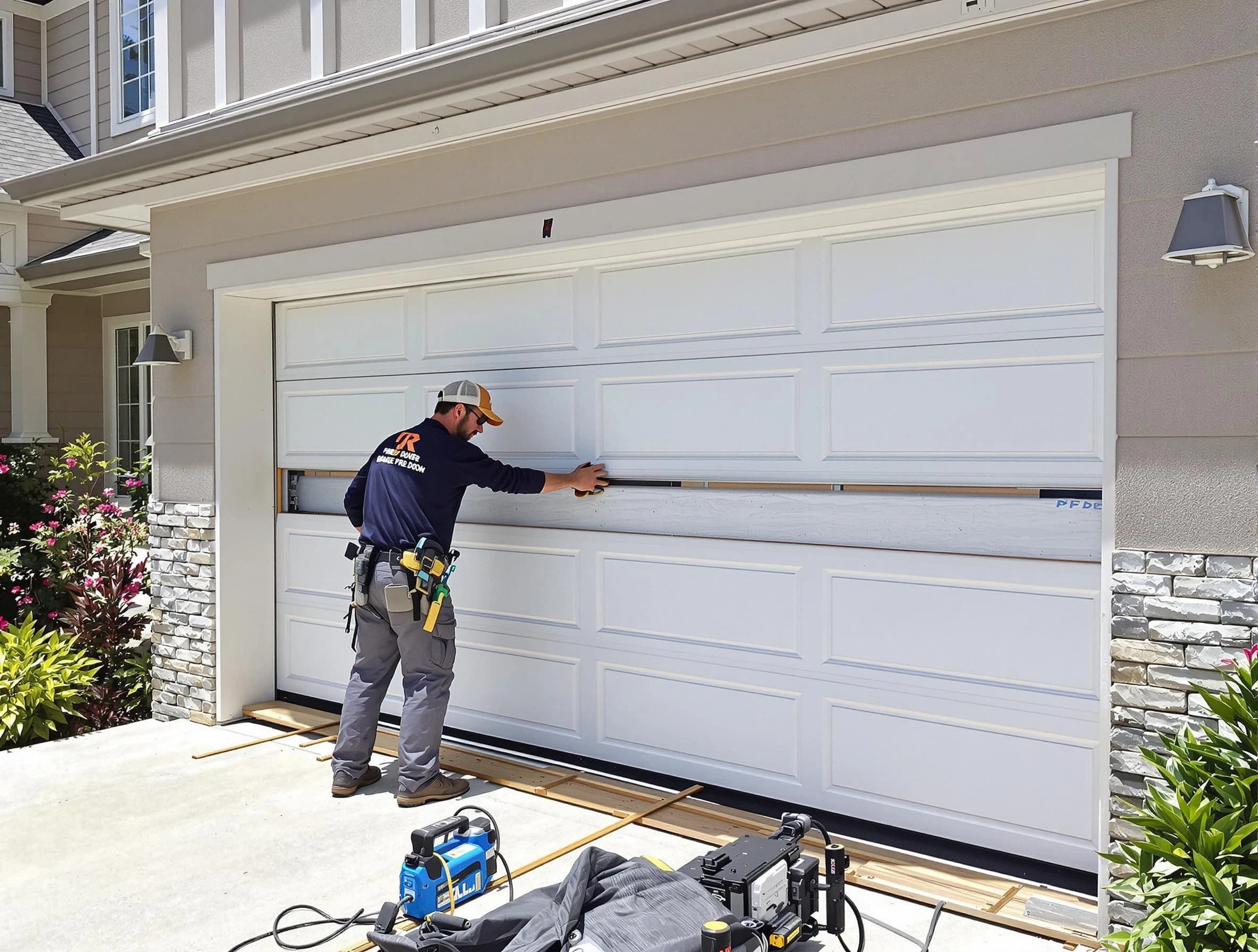 Roxborough Park Garage Door Repair team performing complete garage door replacement at Roxborough Park residence