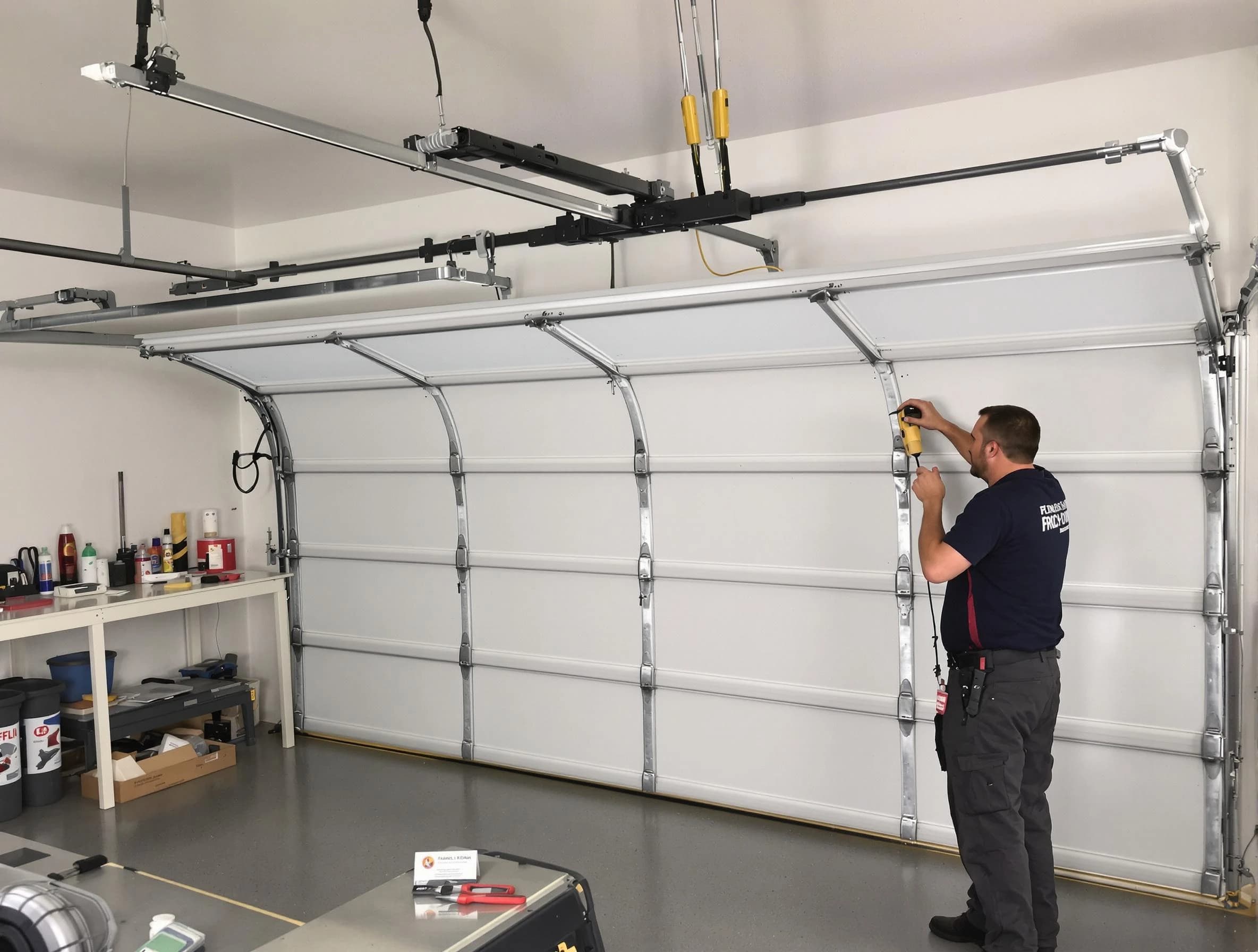 Roxborough Park Garage Door Repair certified technician performing overhead door system repair in Roxborough Park